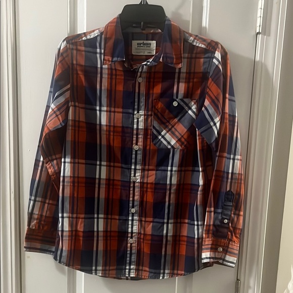 Urban Pipeline Blue and Orange Button Down Shirt - Picture 1 of 3